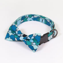 Load image into Gallery viewer, Lux & Bones Dog Collar With Bonus Removeable Bowtie - Teal Camo