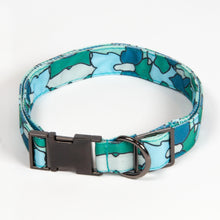 Load image into Gallery viewer, Lux & Bones Dog Collar With Bonus Removeable Bowtie - Teal Camo