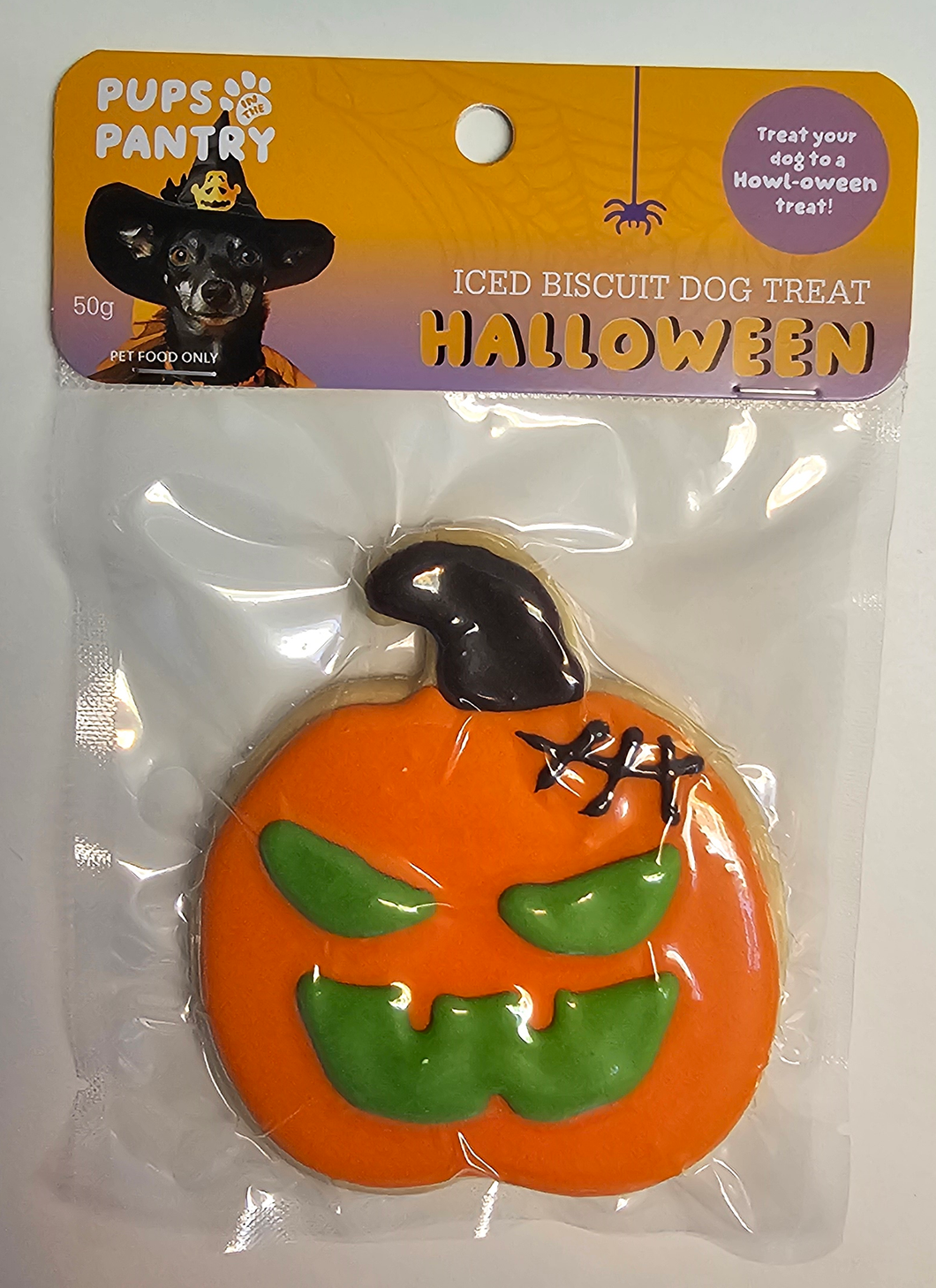 Pups in the Pantry DOG Treat - Halloween Iced Biscuit (9.5cm x 10.5cm) 50g
