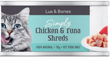 Load image into Gallery viewer, Lux &amp; Bones - Shreds Chicken &amp; Tuna 70g x 24
