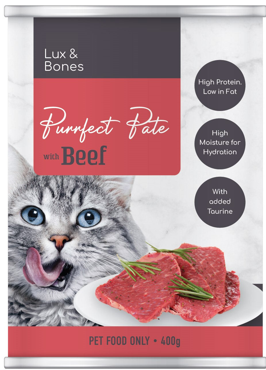 Lux & Bones - Purfect Pate Beef 400g x 24