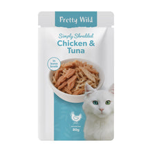 Load image into Gallery viewer, Pretty Wild Chicken &amp; Tuna Shreds 80g (800-11006) - 15 pack
