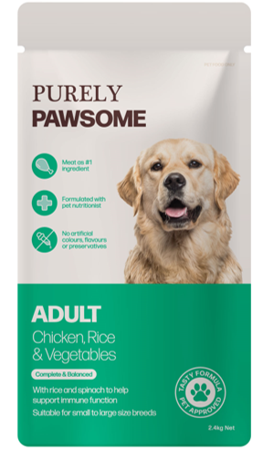 Purely Pawsome Adult Chicken & Vegetable Dry Food 2.4kg
