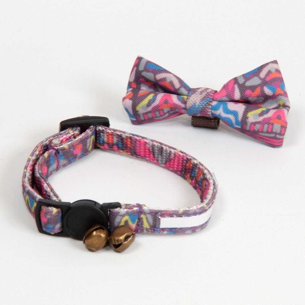 Lux & Bones Cat Safety Collar with Removable Bowtie