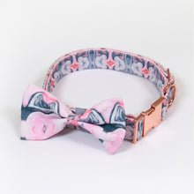 Load image into Gallery viewer, Lux &amp; Bones Dog Collar With Bonus Removeable Bowtie  - Marble Pink
